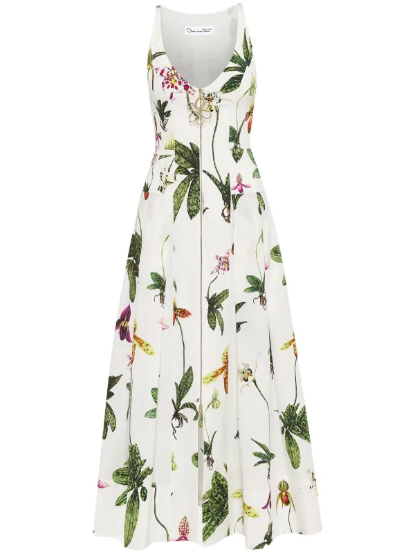 ワンピース Oscar de la Renta Dress OSCAR DE LA RENTA One-shoulder bow-detailed cotton-blend
