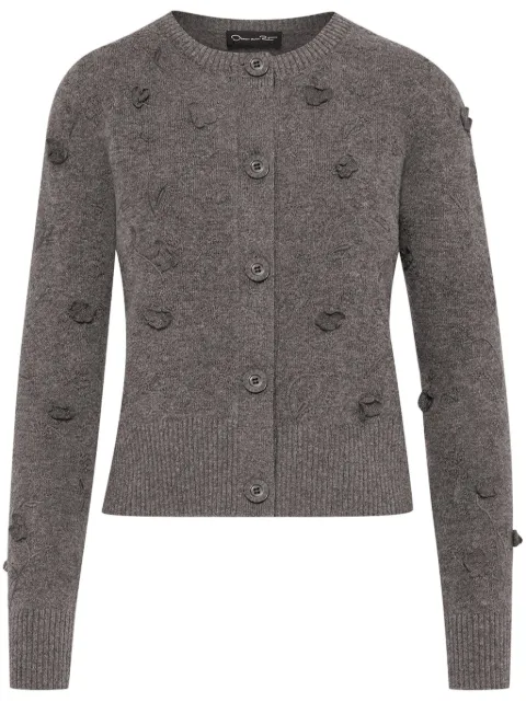 Oscar de la Renta Orchid embroidered cardigan