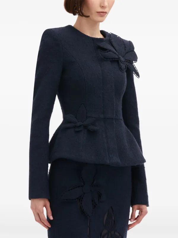 ★OSTKAKA★ Della Tweed single jacket midnight blue Della Tweed Single Jacket Midnight Blue - OSTKAKA