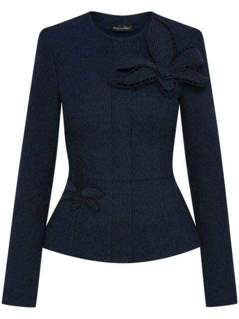 Oscar de la Renta chaqueta de tweed con bordado Orchid