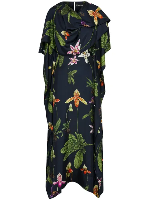 Oscar de la Renta Orchid silk twill kaftan
