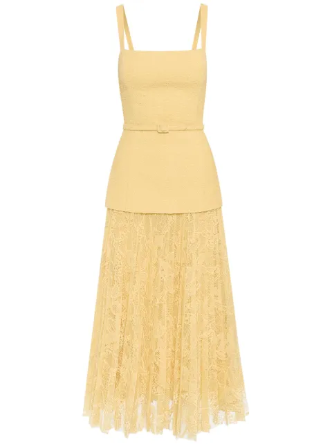 Oscar de la Renta Orchid guipure tweed midi dress