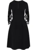 Oscar de la Renta Orchid Sleeve split-neck dress - Black