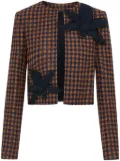 Oscar de la Renta Orchid embroidered tweed jacket - Brown