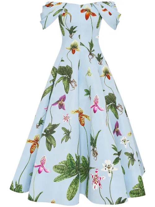 Robe longue Orchid à épaules dénudées - Oscar de la Renta - Modalova