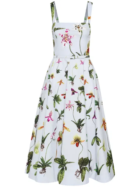 Oscar de la Renta 오키드 포플린 드레스