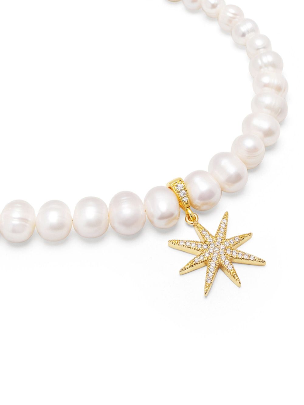 Nialaya Jewelry pearl necklace - Wit