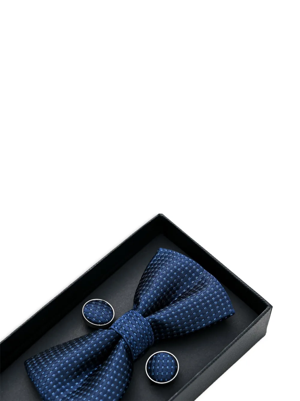 Image 2 of Moustache patterned-jacquard bow tie set