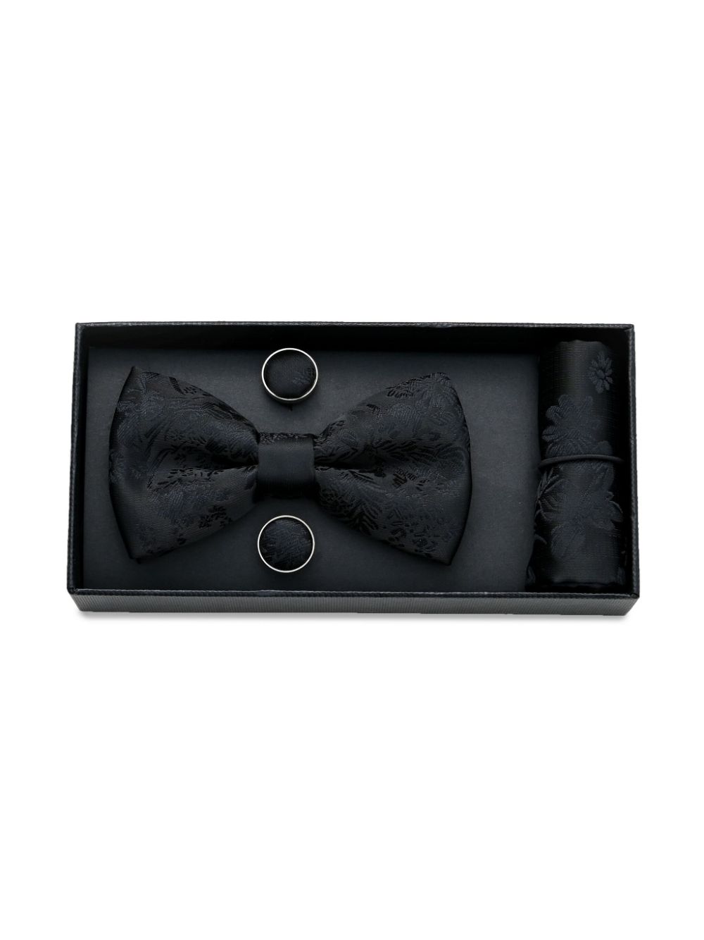 Moustache floral bow tie set - Black