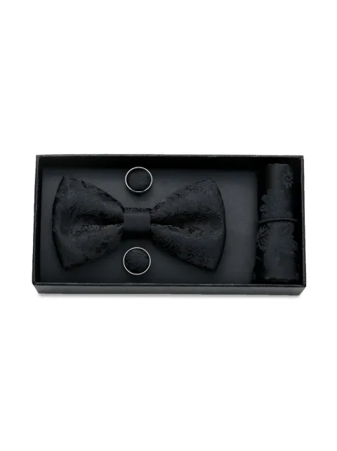 Moustache set de corbata de moño con estampado floral
