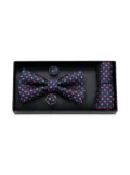 Moustache multi-patterned bow tie set - Blue