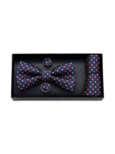 Moustache multi-patterned bow tie set