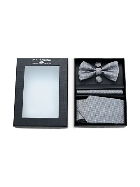 Moustache set de corbata de moño texturizado