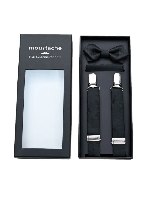 Moustache textured suspender set