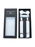 Moustache suspenders set - White