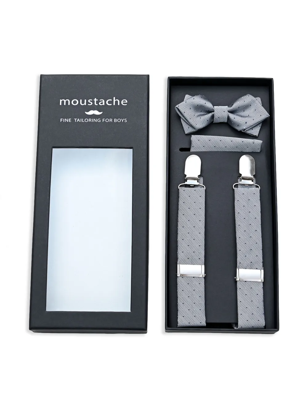 Image 1 of Moustache dotted suspenders set