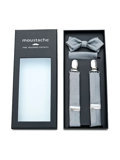 Moustache  crosshatched suspenders set 
