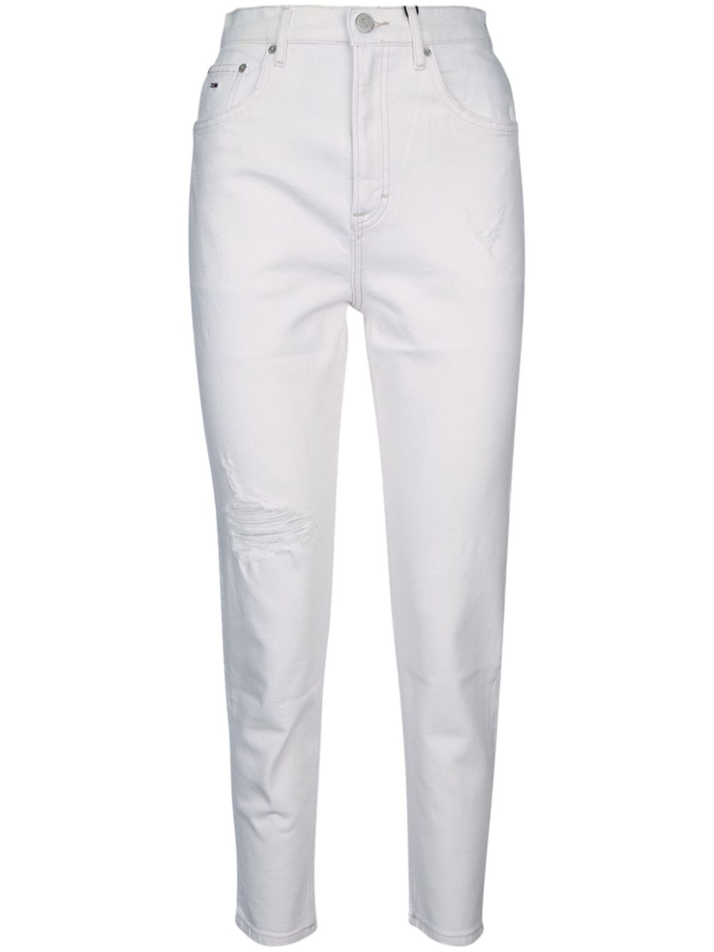 high-rise tapered jeans