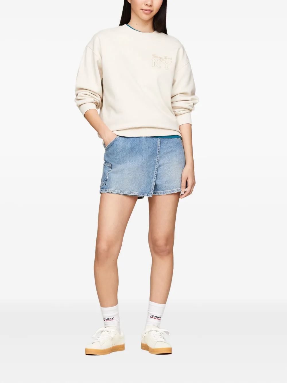 Tommy Hilfiger suede leather sneakers Neutrals