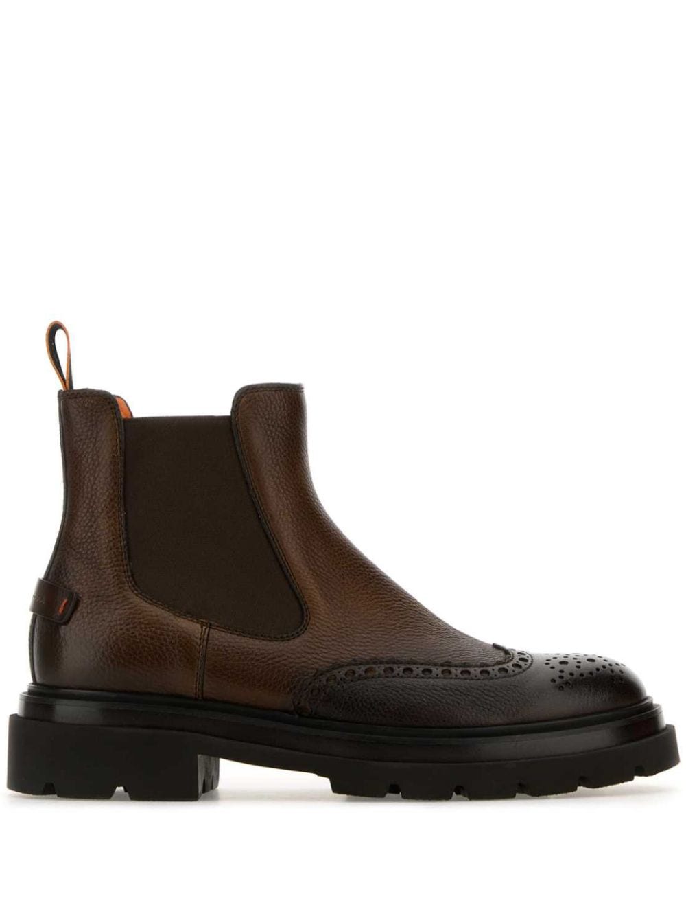 Santoni Chelsea brogue laarzen Bruin