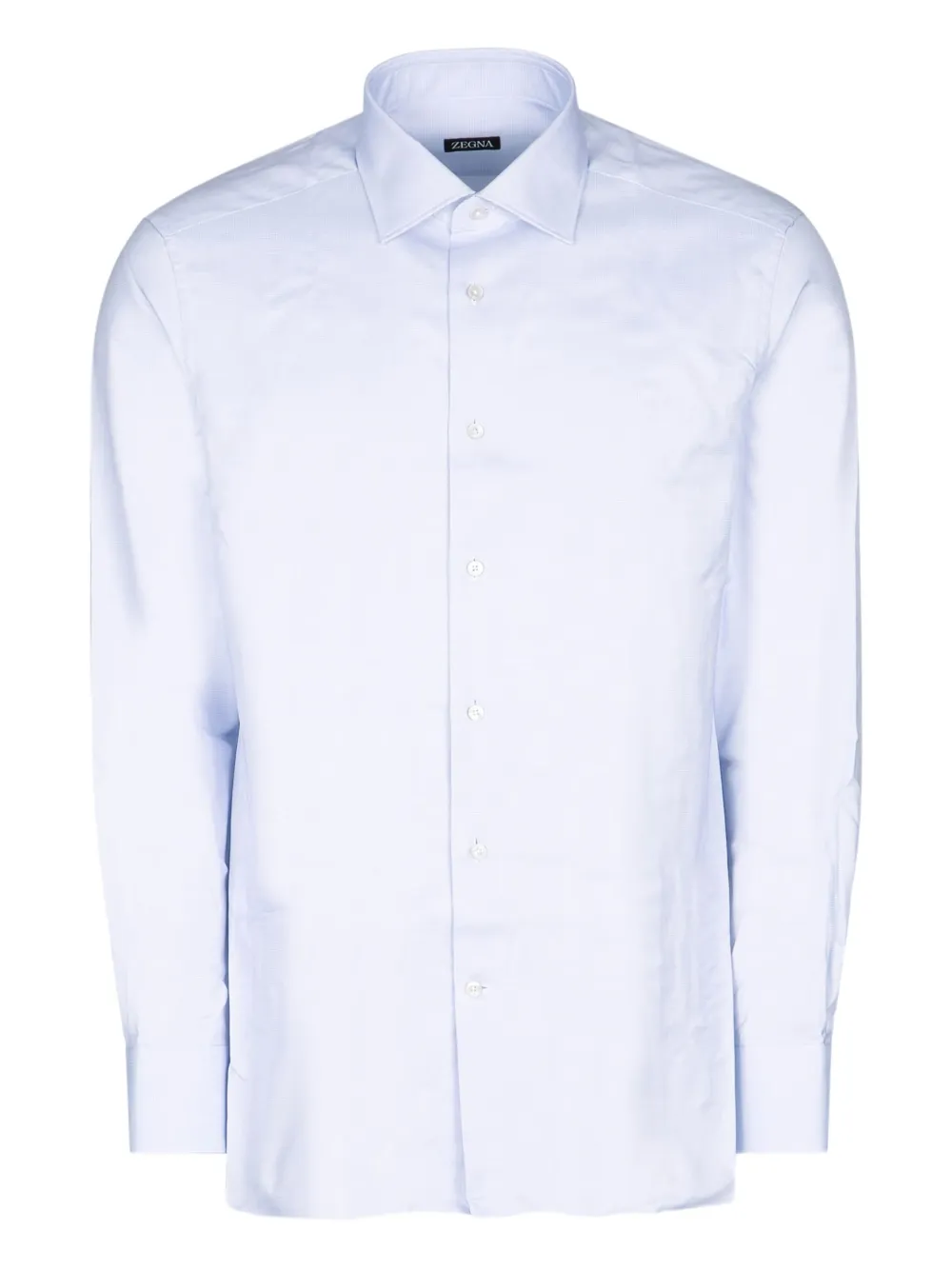 Zegna point-collar cotton shirt Blauw