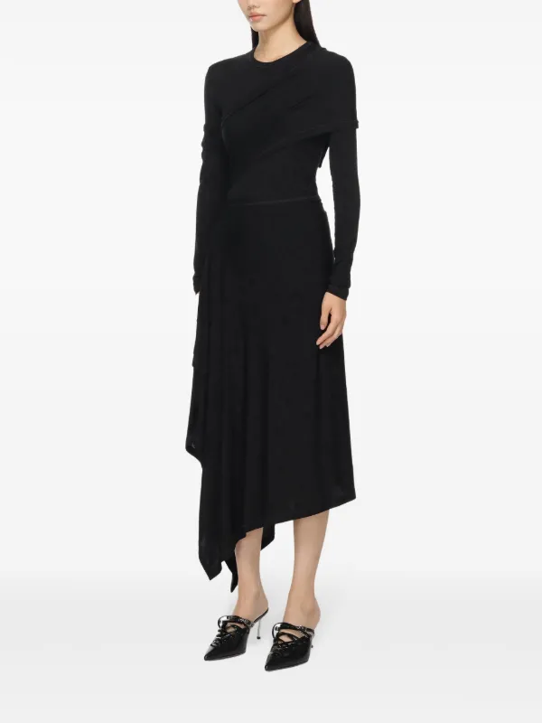 $ HELMUT LANG ブラック ワンピース　38 HELMUT LANG | Black Women's Midi Dress | YOOX