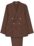 Cruna double-breasted suit - Brown