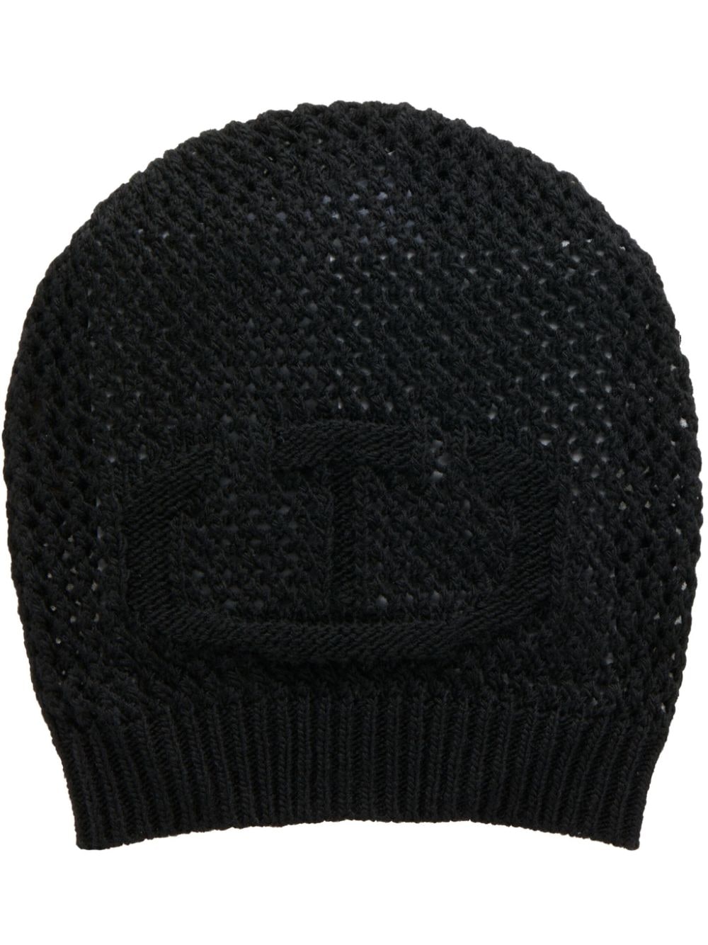 Shop Twinset Logo-embroidered Beanie In Black