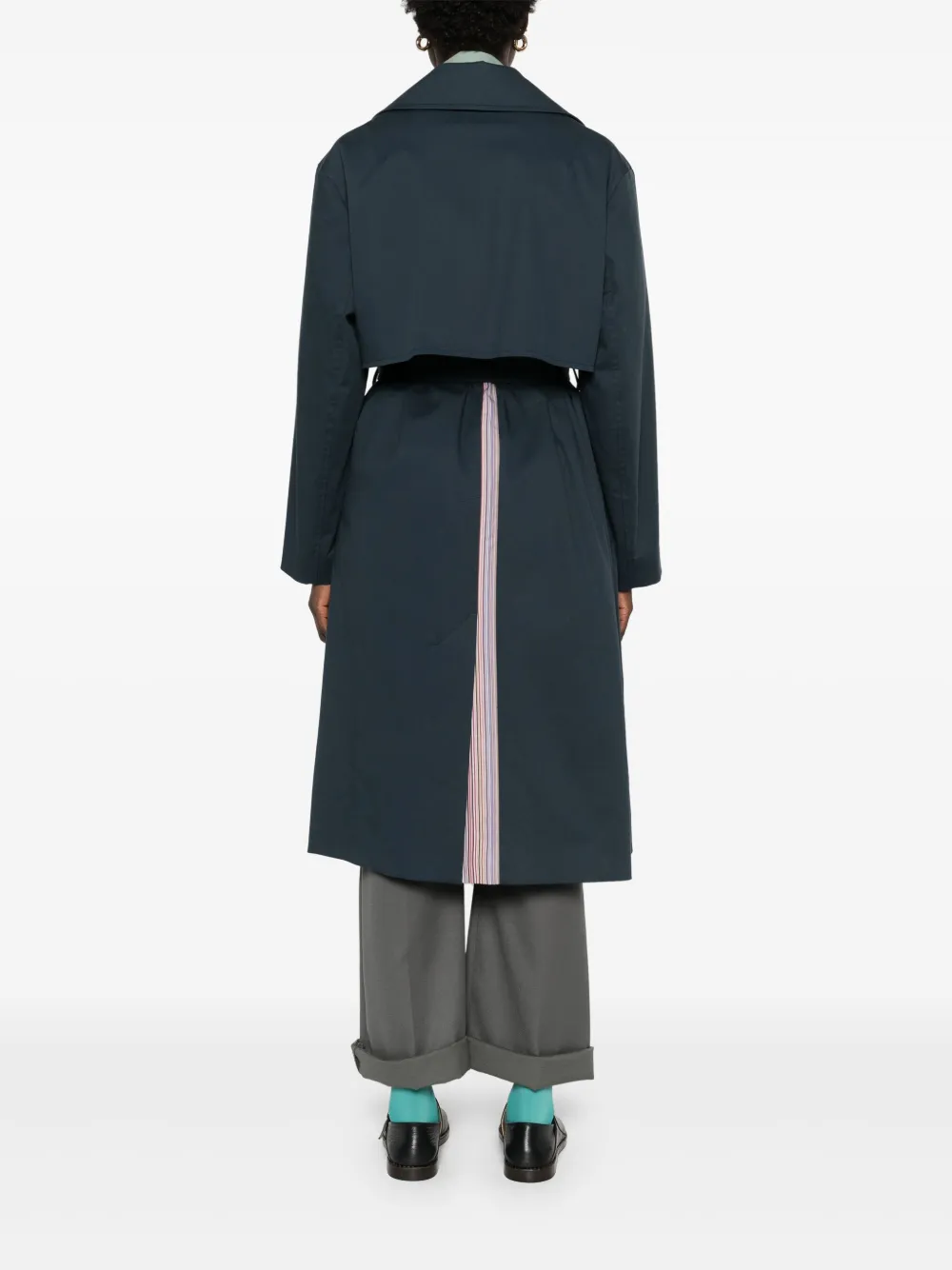 Paul Smith Trenchcoat met dubbele rij knopen Blauw