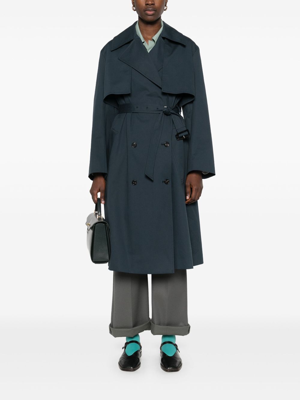 Paul Smith Trenchcoat met dubbele rij knopen Blauw