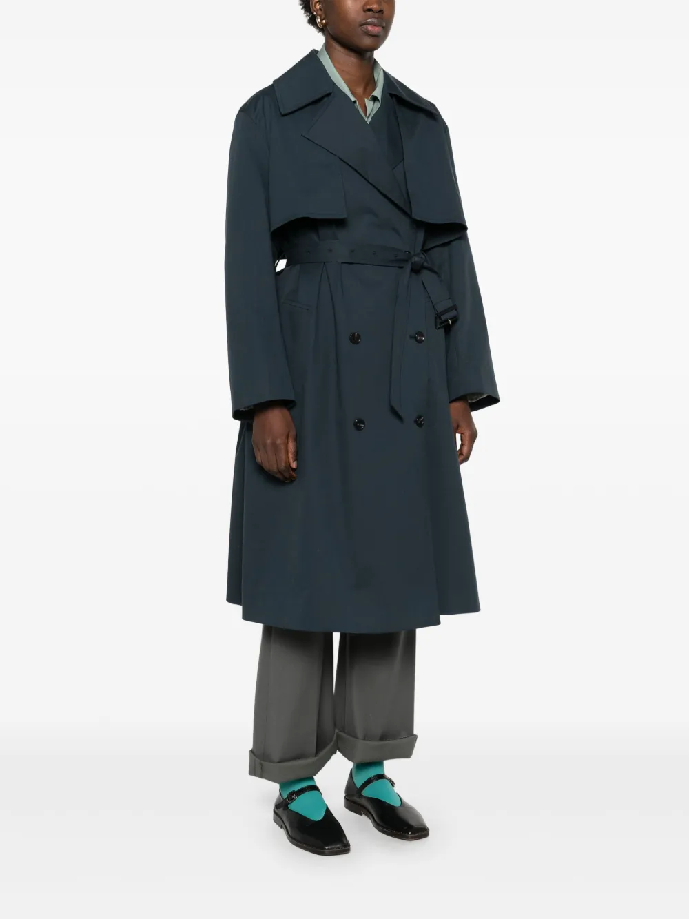 Paul Smith Trenchcoat met dubbele rij knopen Blauw