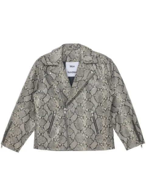 Won Hundred snakeskin-print leather jacket