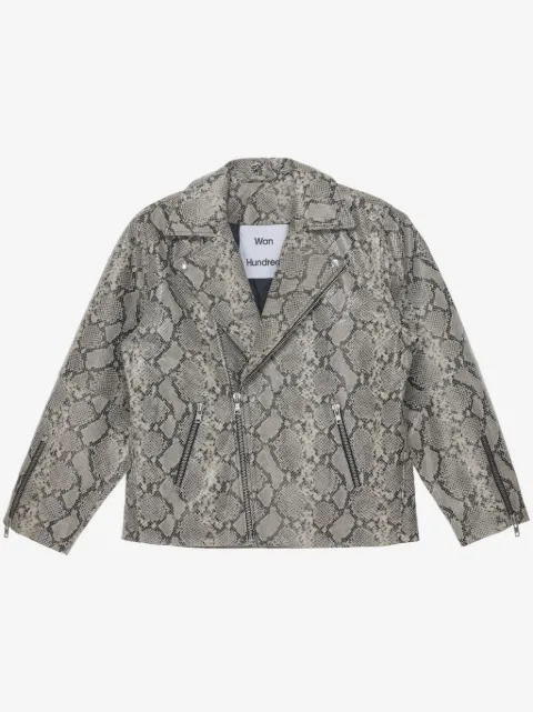 Won Hundred snakeskin-print leather jacket