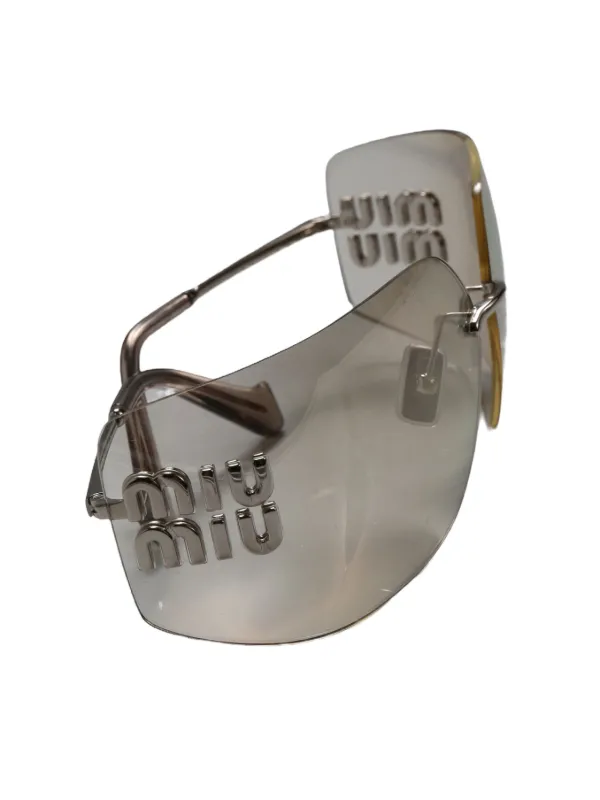 【MIU MIU】Shield Glimpse Sunglasses 0400020489320_GOLDDARKGREY?wid