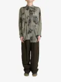 Ziggy Chen floral-print pleated shirt - Neutrals