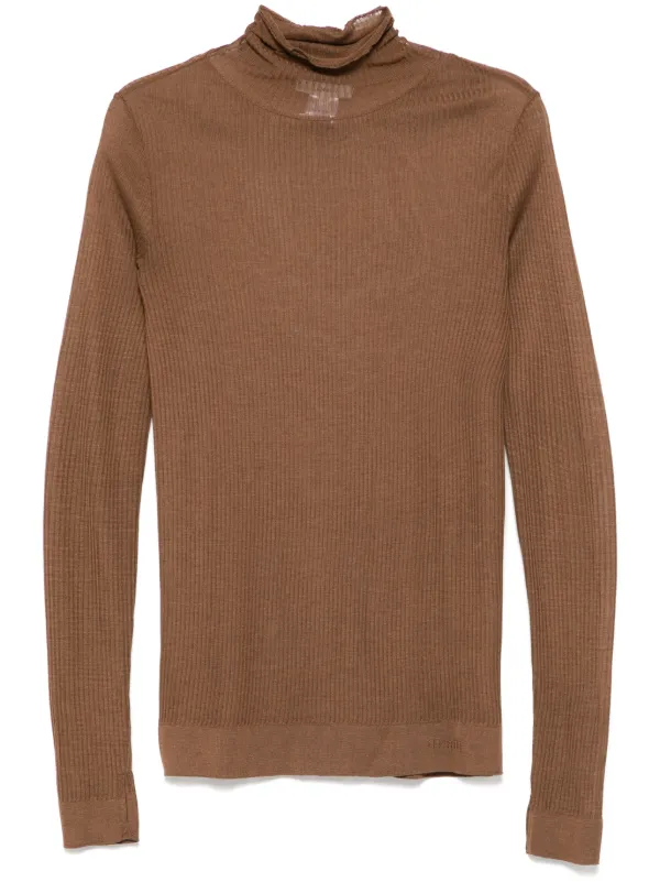 Lemaire Seamless High-neck Top in Brown