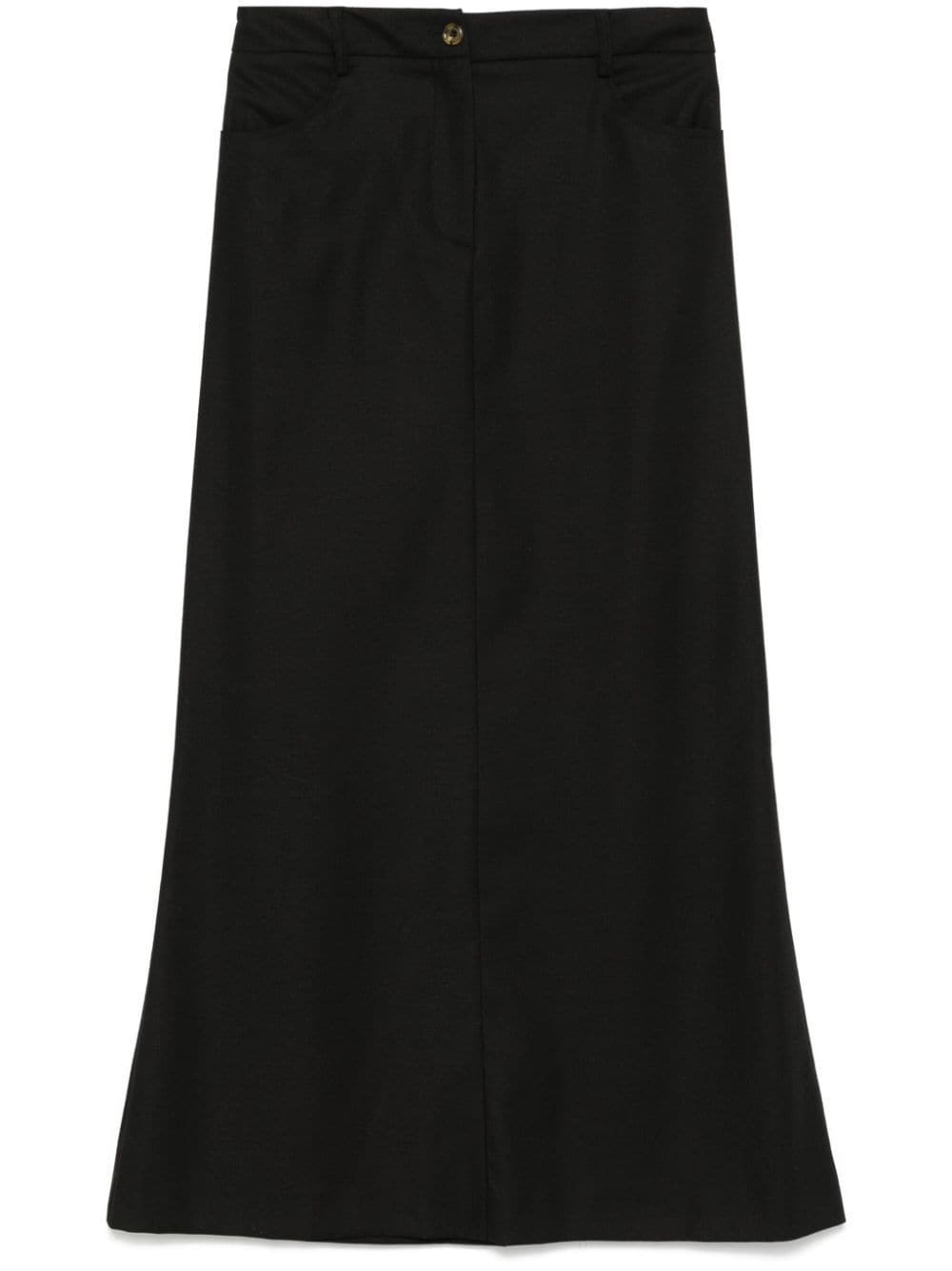 Shop Le Sully Studio Twill-weave Maxi Skirt In Black