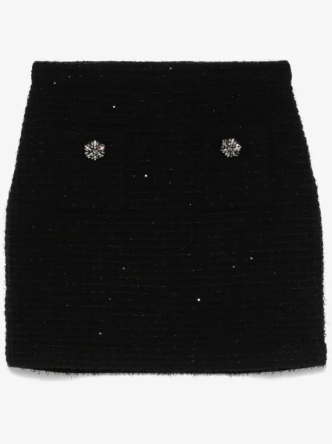 Self-Portrait textured knit mini skirt