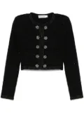 Self-Portrait textured knit jacket - Black
