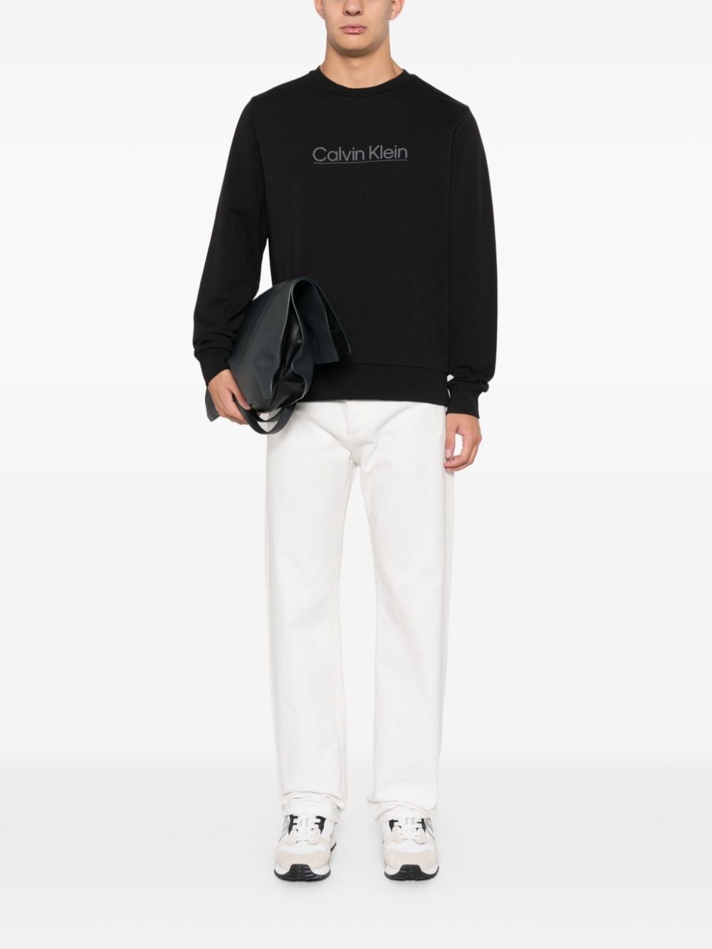 Calvin Klein logo-print sweatshirt - Zwart