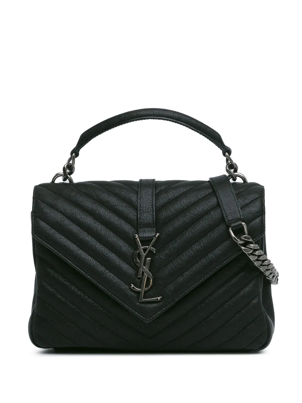 Cheap Saint Laurent Pre-Owned 2020 Medium Quilted Chevron Sheepskin College satchel WOMEN