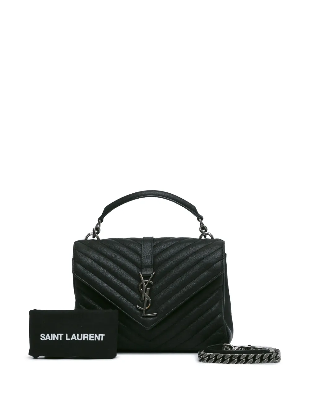 Cheap Saint Laurent Pre-Owned 2020 Medium Quilted Chevron Sheepskin College satchel WOMEN