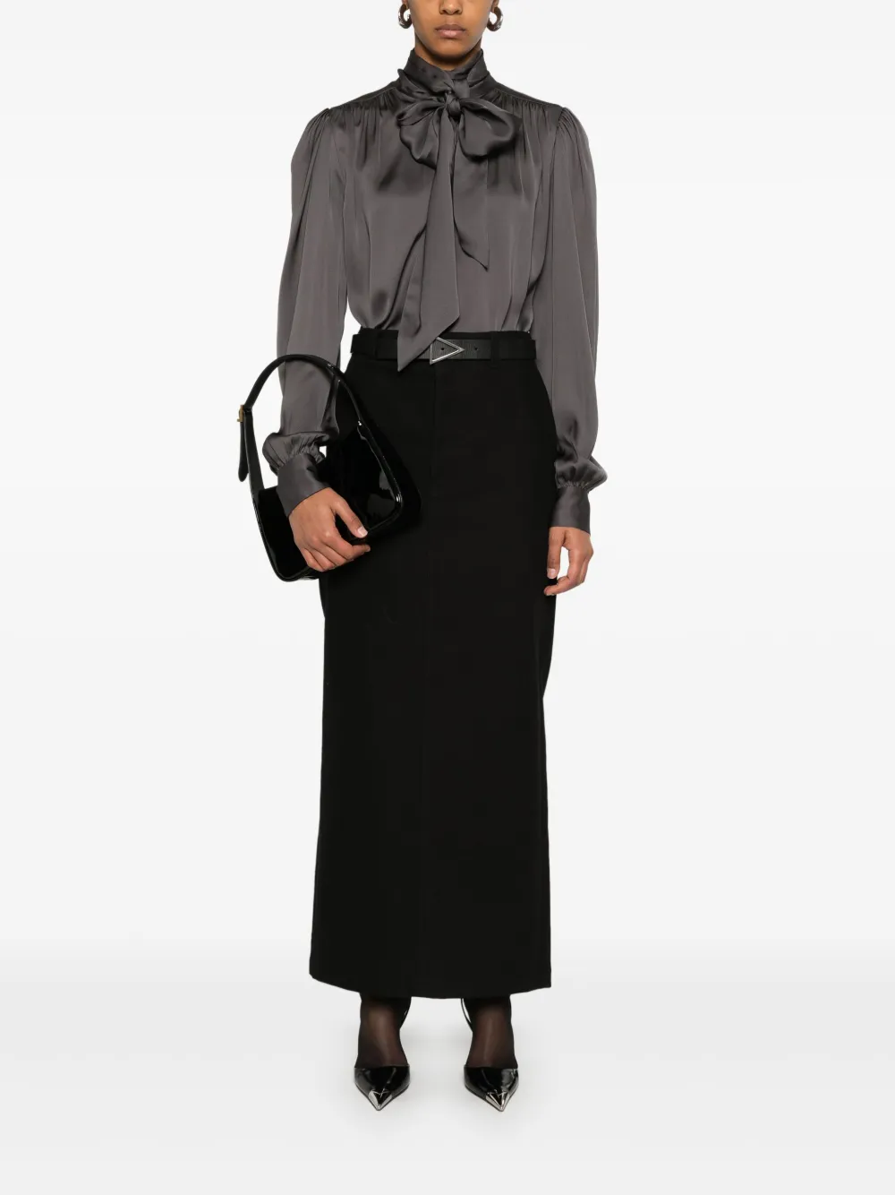 Saint Laurent silk charmeuse blouse - Grijs
