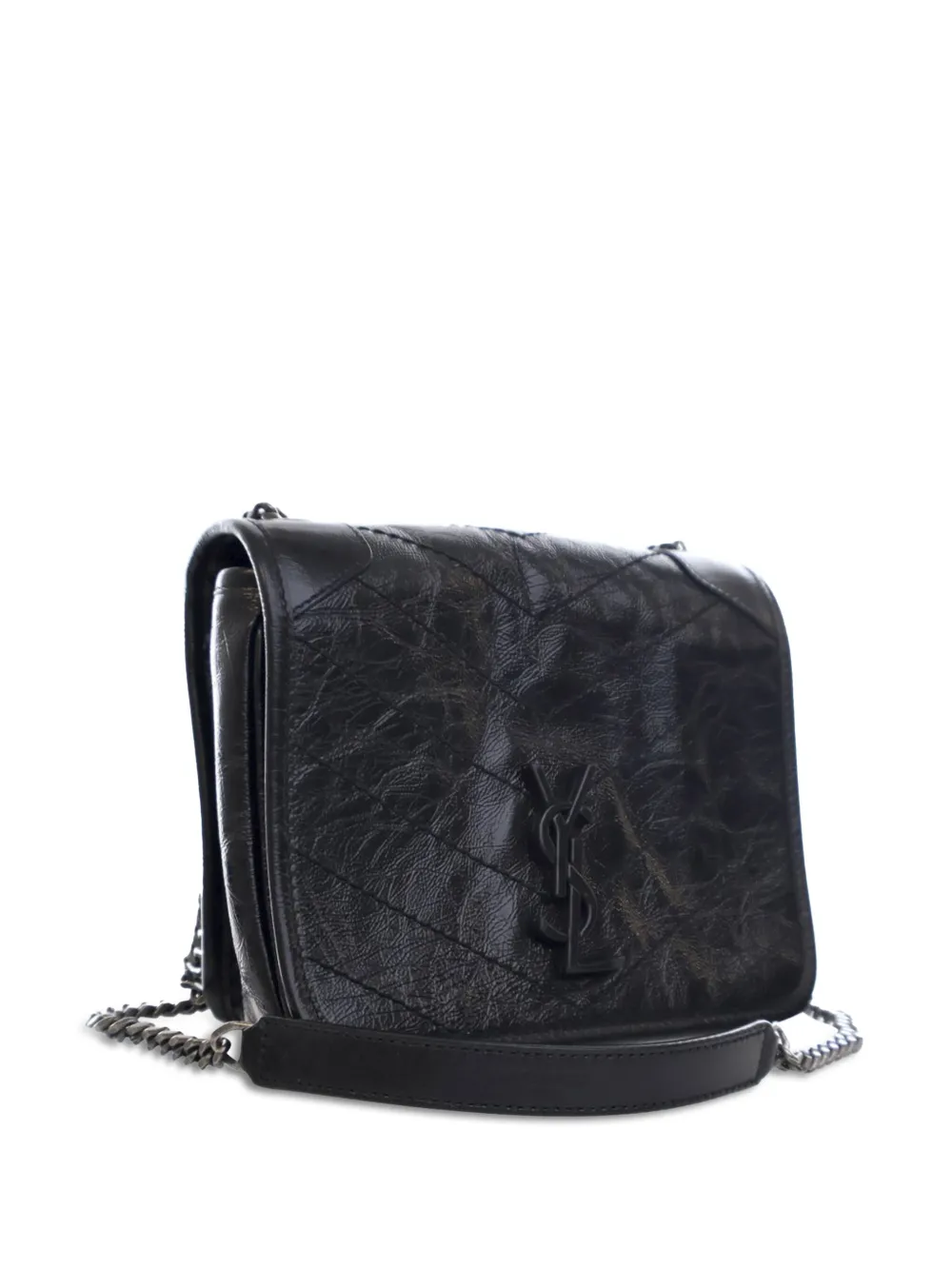 Cheap Saint Laurent Pre-Owned 21th Century Crinkled Calfskin Niki Wallet on Chain crossbody bag WOMEN