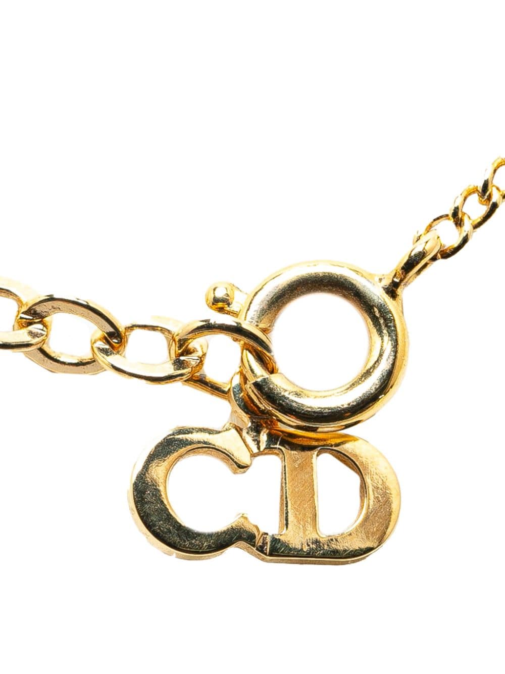 Christian Dior Pre-Owned 2000s vergulde halsketting met CD-logo hanger - Goud