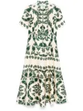 SANDRO leaves-print maxi dress - Neutrals