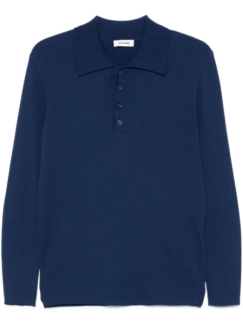 Polo en maille à design nervuré - SANDRO - Modalova