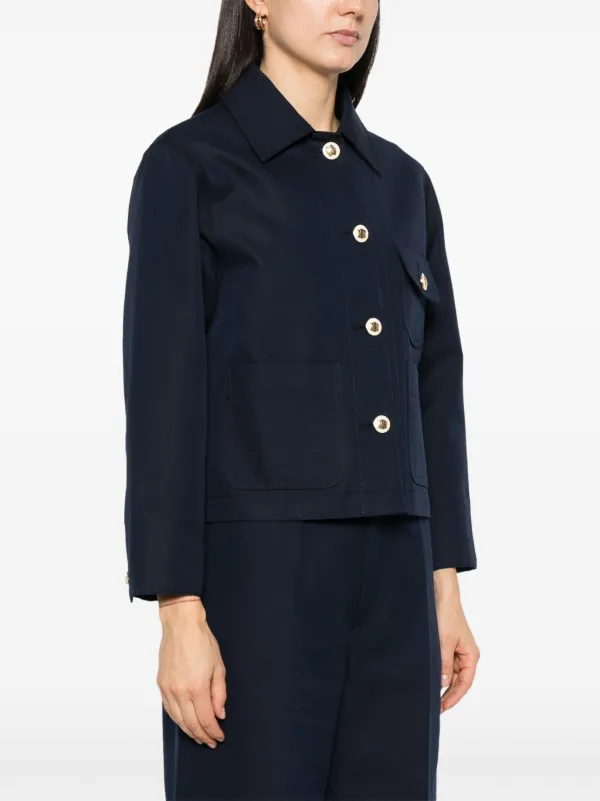 SANDRO button-detail Jacket | Blue | FARFETCH