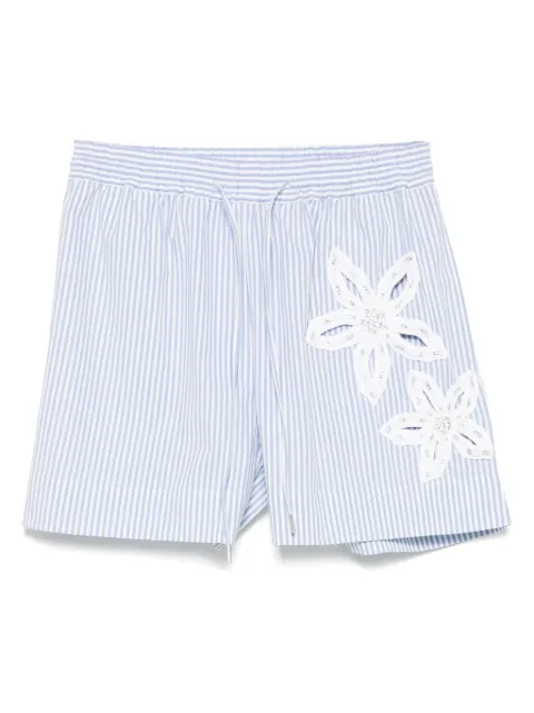 SANDRO shorts con detalle floral y motivo de rayas