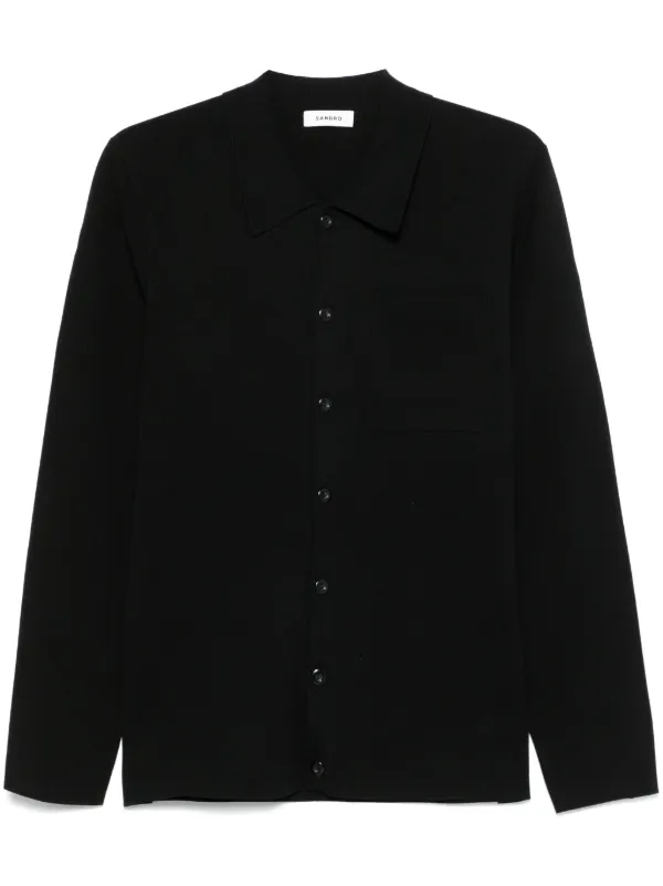 新春値下げSandro サンドロ　ニットシャツ SANDRO ニット シャツ | ブラック | FARFETCH JP